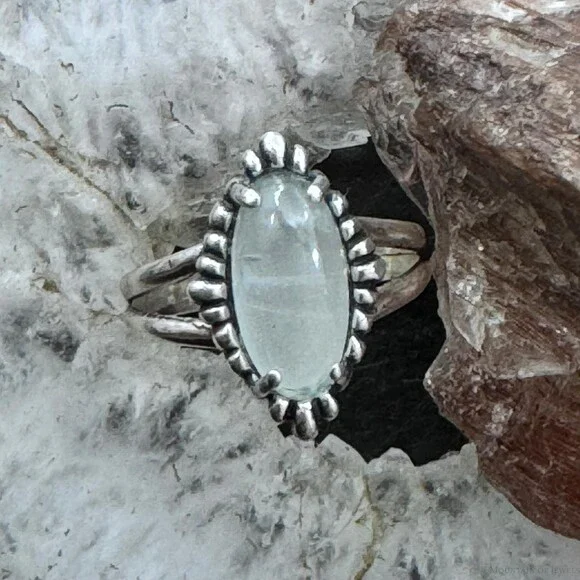 Carolyn Pollack Sterling Elongated Oval Moonstone Decorated Ring For Women